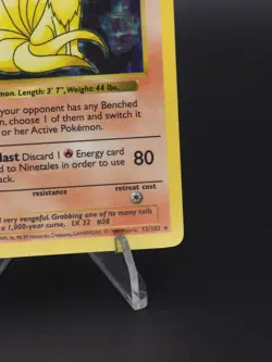 Vintage Ninetales Base Set Shadowless 12/102 Holo Rare 80 HP 1999 English - Image 3