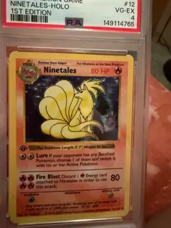 Ninetales 12/102 Base Set (Shadowless) Holo 1st edition PSA graded 4 Excellent - Image 1