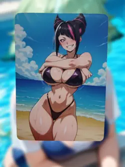 Juri Han Street Fighter Anime Waifu Sexy Goddess Doujin Lewd Hentai Card - Image 1