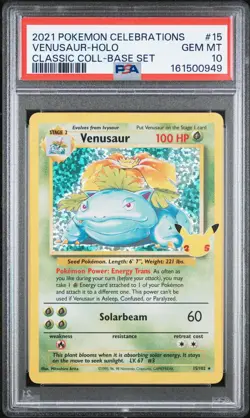 2021 POKEMON CELEBRATIONS CLASSIC COLLECTION #15 VENUSAUR-HOLO PSA 10 - Image 1
