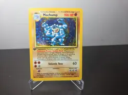 Machamp 8/102 Base First Edition Rare Holo Pokemon Card WOTC 1999 LP - Image 3