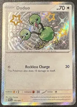 Doduo Shiny Rare Holo SV: Paldean Fates 199/091 NM - Pokemon TCG - Image 1