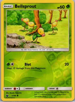 Bellsprout 1/168 Common Celestial Storm Pokemon Reverse Holo Near Mint - Image 1