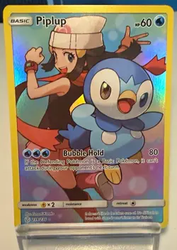 Pokemon TCG Piplup Full Art Holo Secret Rare 239/236 Cosmic Eclipse English - Image 1