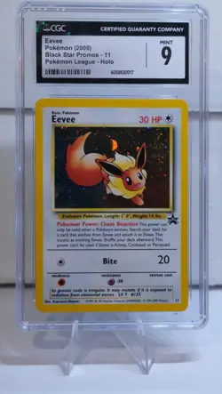 2000 Pokemon League Black Star Promo Holo Eevee #11 CGC 9 - Image 1