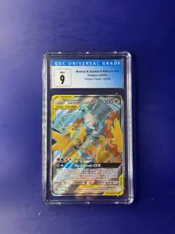Pokemon TCG Moltres & Zapdos & Articuno Gx 66/68 Tag Team Hidden Fates CGC 9 - Image 1