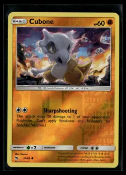 Pokemon TCG Hidden Fates #37/68 Cubone Reverse Holo - Image 1
