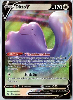 Pokemon 2021 Ditto V Ultra Rare Holo SHF 050/072 NM - Image 1