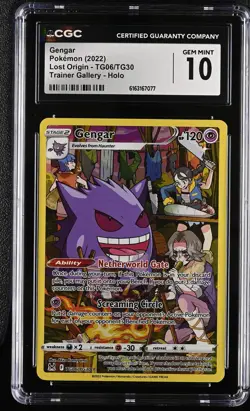 Pokemon Gengar Lost Origin TG06/TG30 Trainer Gallery Full Art CGC 10 Gem Mint - Image 1