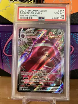 2021 POKEMON SWSH FA/GENGAR VMAX FUSION STRIKE #157 PSA 10 GEM MT - Image 1