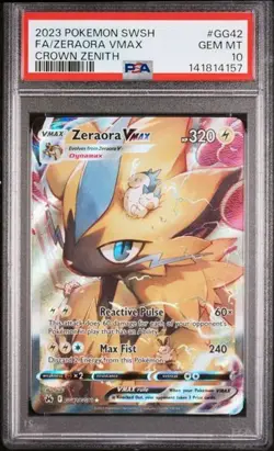 Fa/Zeraora Vmax Pokemon Sword And Shield Crown Zenith GG42 NM PSA 10 - Image 1