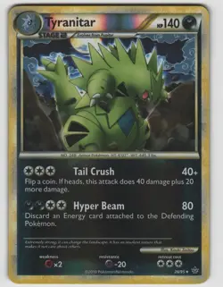 Tyranitar Rare HGSS Unleashed 26/95 Reverse Holo Near Mint Pokemon - Image 1