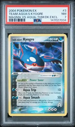 PSA 7 Pokemon TCG Kyogre Holo Rare Team Magma VS Team Aqua 3/95 NM - Image 1