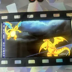 🎞 FSA Pokemon Film Cell Charizard vs Clone Charizard Cracked Ice - Image 1