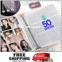 900 Pockets Card Sleeves Binder Sheets 50 Pages for 3 Ring Album baseball TCG - Image 1