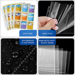 900 Pockets Card Sleeves Binder Sheets 50 Pages for 3 Ring Album baseball TCG - Image 4