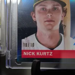 Topps 2025 Platinum Anniversary Nick Kurtz Rookie On Card Auto 10/10 Athletics - Image 2