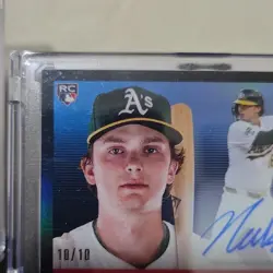 Topps 2025 Platinum Anniversary Nick Kurtz Rookie On Card Auto 10/10 Athletics - Image 5