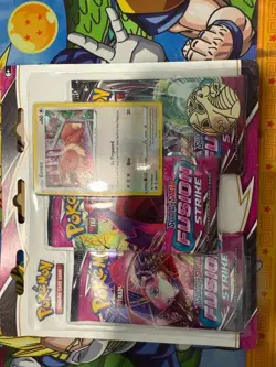Pokemon TCG SWSH Fusion Strike 3-Pack Blister Sealed with Eevee Promo - Image 1