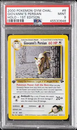2000 POKEMON GYM CHALLENGE HOLO-1ST EDITION #8 GIOVANNI'S PERSIAN PSA 9 - Image 1