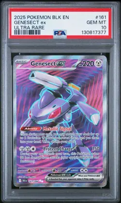 PSA 10 2025 POKEMON TCG SV: BLACK BOLT GENESECT EX 161/086 UR HOLO ENG - Image 1
