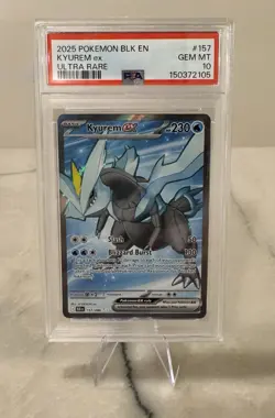 Pokemon TCG Black Bolt Kyurem EX Full Art Ultra Rare Card 157/086 PSA 10 - Image 1