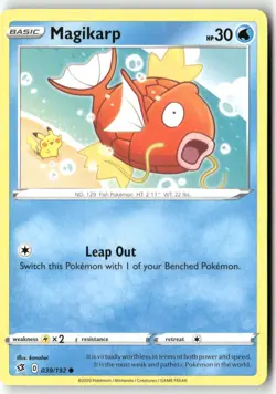 Magikarp 039/192 Common Rebel Clash Pokemon Near Mint - Image 1