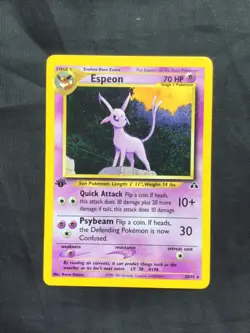 Pokemon Cards: Neo Discovery 1st Edition Rare: Espeon 20/75 - Image 1