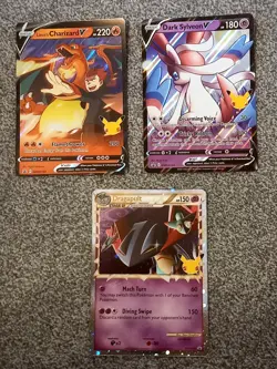 Pokemon Jumbo Card Set Miscut Charizard SWSH 25th Anniversary Sylveon Dragapult - Image 1