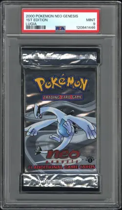 2000 Pokemon Neo Genesis 1st Edition Lugia Booster Pack PSA 9 Mint Sealed - Image 1