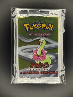 2000 POKEMON NEO GENESIS SEALED BOOSTER PACK-MEGANIUM ARTWORK HEAVY 21.04g - Image 1