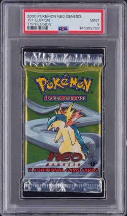 2000 Pokemon 1st Edition Neo Genesis Sealed Pack Typhlosion Art | PSA 9 - Image 1