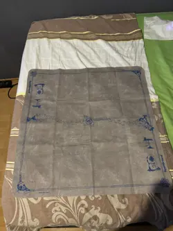 1994 Spellground Playmat Grey Blue V1 Original 2-Player Khalsa Brain Games OVP - Image 1
