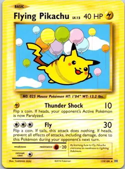 Flying Pikachu Secret Rare XY - Evolutions 110/108 NM Pokemon - Image 1