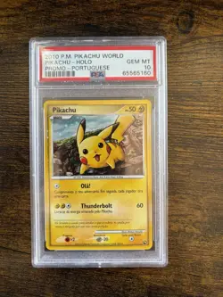 2010 POKEMON WORLD COLLECTION PORTUGUESE PIKACHU HOLO PSA 10 GEM MINT - Image 2