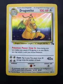 Pokemon Card english Holo Dragonite 4/62 Fossil Wizards 1999 LP - Image 1
