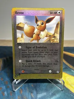 Eevee 63/100 EX Sandstorm Reverse Holo Foil Pokemon Card LP MP - Image 1