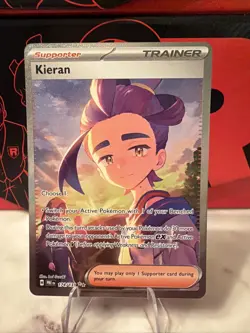 Pokemon TCG Prismatic Evolutions Kieran SIR 174/131 NM Special Illustration Rare - Image 1