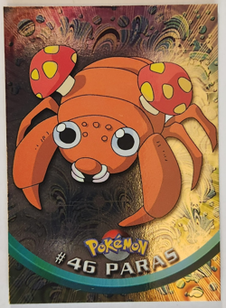 #46 PARAS 1999 Topps Pokemon TV Series 1 BLUE LOGO FOIL PARALLEL - Image 1