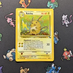 Raichu 14/62 LP/EX -Vintage Holo Rare Pokemon Card- Fossil (3z) - Image 1