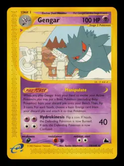 Pokemon Card Gengar 10/144 Skyridge Rare Non-Holo WOTC Vintage LP 2003 - Image 1