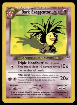 DARK EXEGGUTOR - 33/105 Uncommon Neo Destiny Pokemon Unlimited MP - Image 1