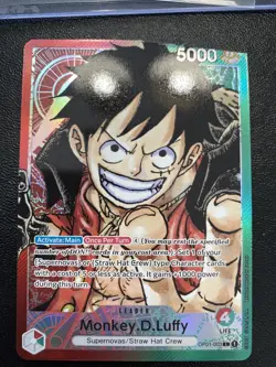 Pre-Errata One Piece Luffy OP01-003 Leader Original EN NO UPPER RIGTH CORNER - Image 1