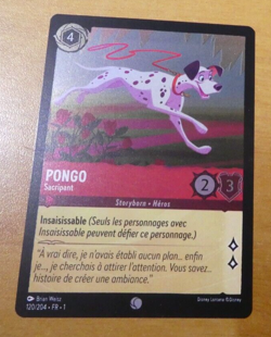 LORCANA TRADING CARD GAME DISNEY CHAPITRE 1 HOLO FOIL CARTE Pongo 120/204 FR M - Image 1