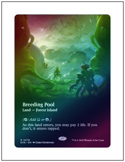 1x Breeding Pool, Borderless Art Foil, Edge of Eternities, Magic MTG NM - Image 1