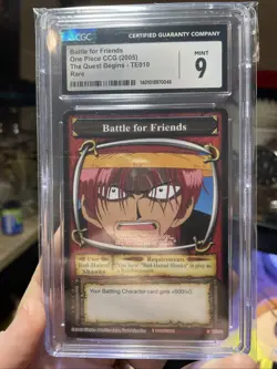 Vintage One Piece TCG The Battle For Friends! 2005 CCG Non Holo CARD, CGC 9, NM - Image 2