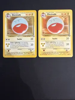 Vintage Electrode 2/64 Holo + 18/64 Non Holo card from the 1999 Jungle set - NM - Image 1