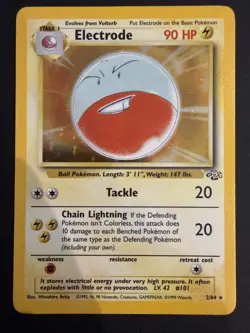 Vintage Electrode 2/64 Holo + 18/64 Non Holo card from the 1999 Jungle set - NM - Image 2