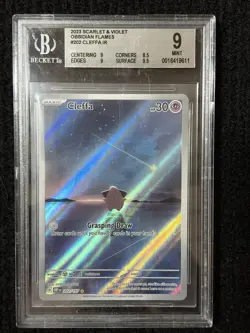 Pokemon Cleffa 202/197 - Obsidian Flames Illustration Rare - Beckett BGS 9 MINT - Image 1