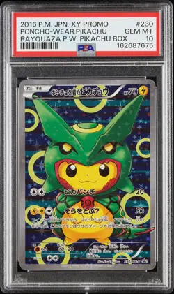 2016 POKEMON JAPANESE XY PROMO #230 PONCHO-WEARING PIKACHU PSA 10 - Image 1